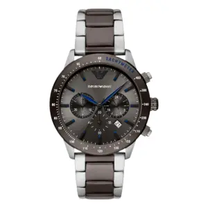 Armani Herrklocka Quartz Fjärilslås Stållänk Grå