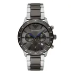 Armani Mario Quartz Kronograf Tvåfärgad Stållänk Grå