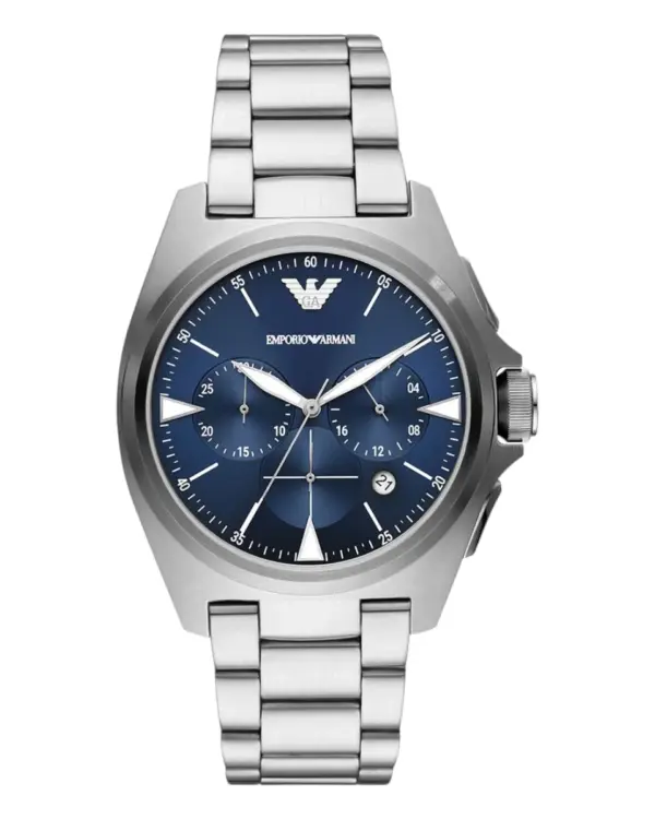 Armani Herrklocka Quartz Viklås Stållänk Blå