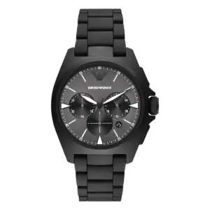 Armani Herrklocka Quartz Svart Stållänk Grå