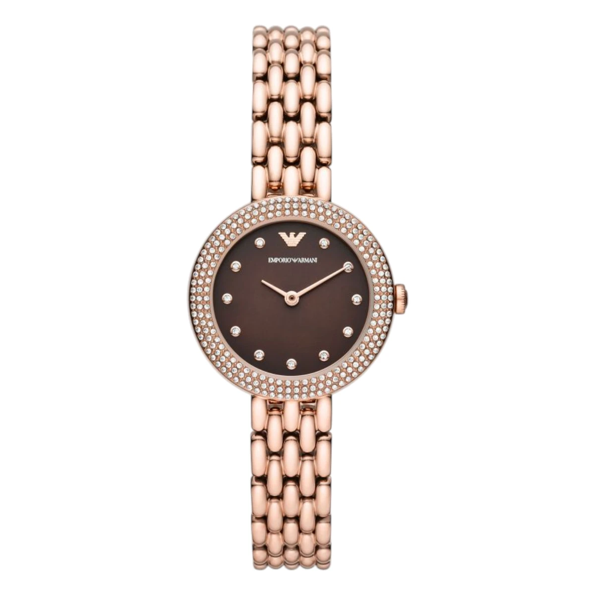 AR11418 Armani Damklocka Quartz Rosa Stållänk Brun