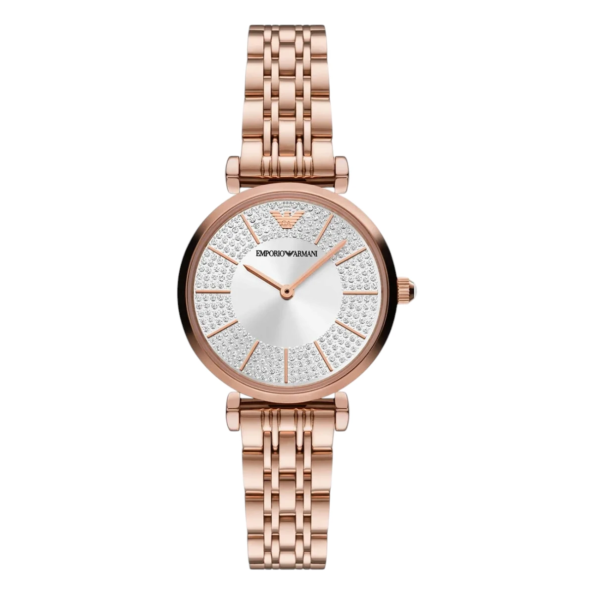 AR11446_01 Armani Gianni T-Bar Quartz Roséguldfärgad Stållänk Silver - Bild 1