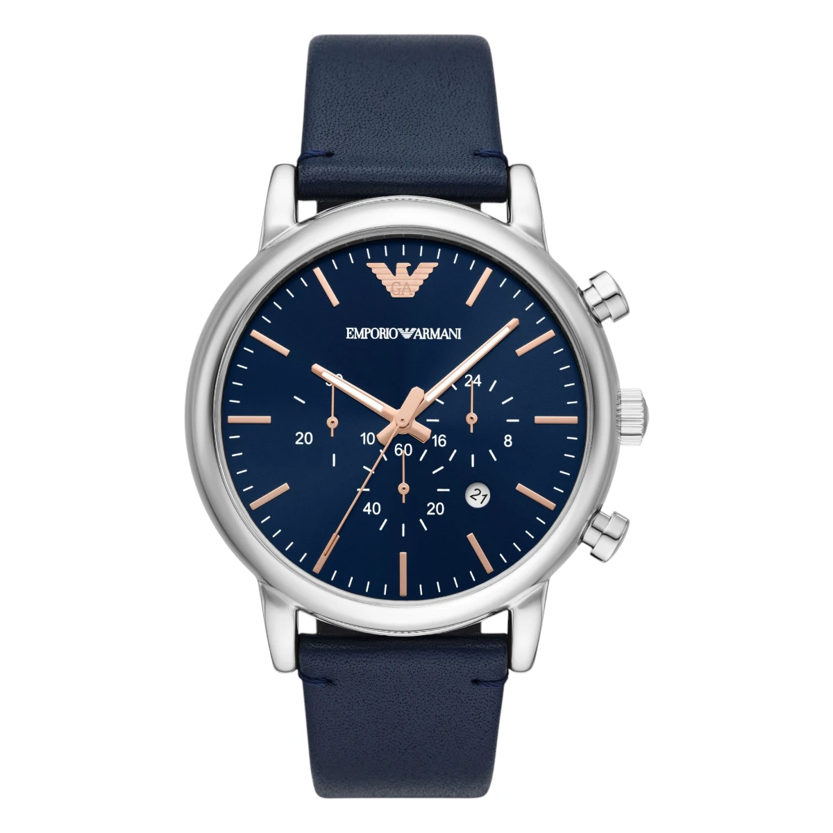 AR11451 Armani Herrklocka Quartz Läderarmband Blå