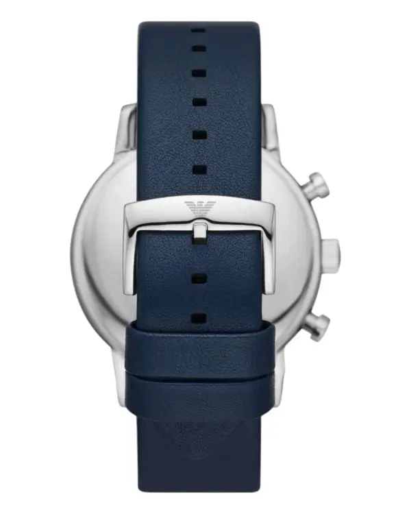 Armani Herrklocka Quartz Läderarmband Blå