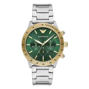 Armani Herrklocka Quartz Guldfärgad Boett Stållänk Grön