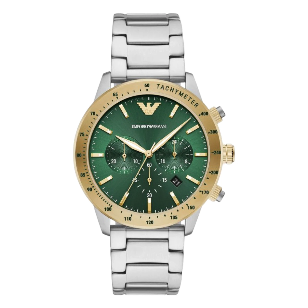 AR11454 Armani Herrklocka Quartz Guldfärgad Boett Stållänk Grön