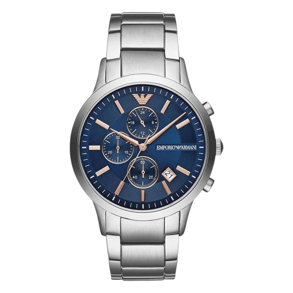 AR11458 Armani Herrklocka Quartz Silverfärgad Stållänk Blå
