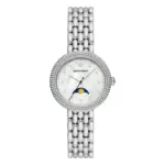 Armani Rosa Quartz Månfas Stållänk Vit Pärlemor