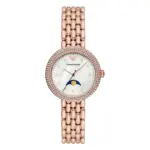 Armani Rosa Quartz Månfas Roséguldfärgad Stållänk Vit Pärlemor