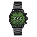 Armani Mario Quartz Kronograf Svart Stållänk Grön