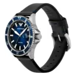 Armani Herrklocka Quartz Svart Läderband Blå