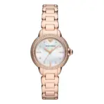 Armani Damklocka Quartz Rosa Stållänk Flerfärgad
