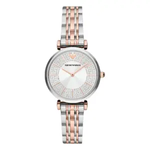 Armani Damklocka Quartz Grå Stållänk Flerfärgad