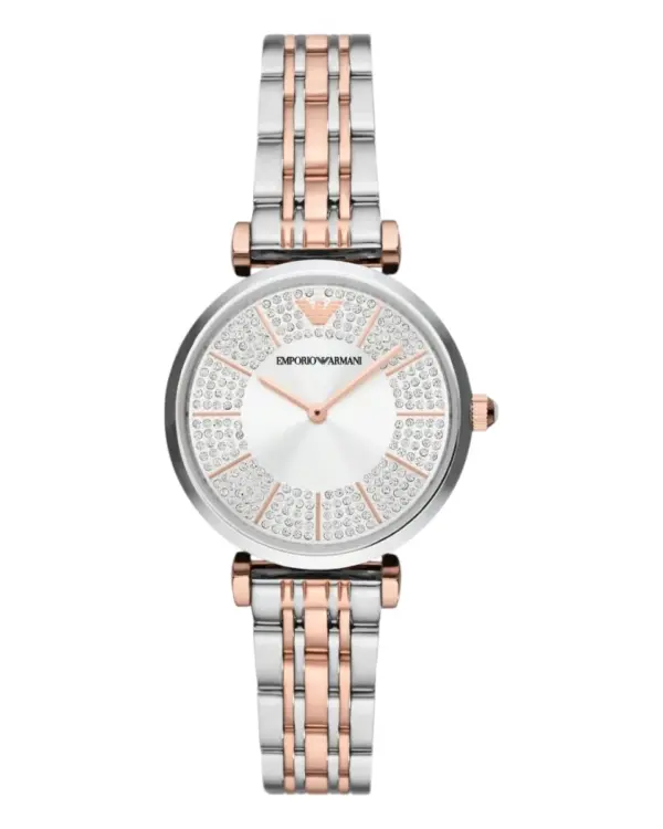 Armani Damklocka Quartz Grå Stållänk Flerfärgad