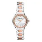 Armani Mia Quartz Tvåfärgad Stållänk Vit Pärlemor