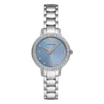 Armani Damklocka Quartz Grå Stållänk Blå