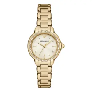 Armani Damklocka Quartz Guldfärgad Stållänk Guld