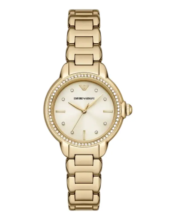 Armani Damklocka Quartz Guldfärgad Stållänk Guld