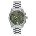 Armani Herrklocka Quartz Grå Stållänk Grön