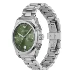 Armani Herrklocka Quartz Grå Stållänk Grön