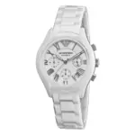Armani Ceramica 38 mm Quartz Kronograf Keramiklänk Vit - Bild 2