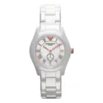 Armani Damklocka Keramikarmband Vit