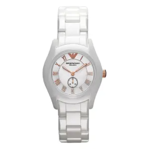 Armani Damklocka Keramikarmband Vit