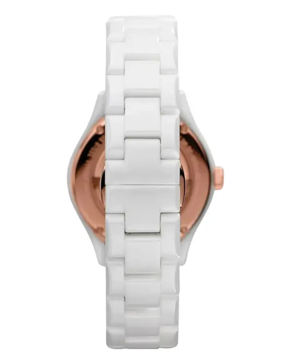 Armani Damklocka Keramikarmband Vit