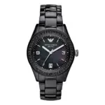 Armani Damklocka Keramikboett Quartz Svart