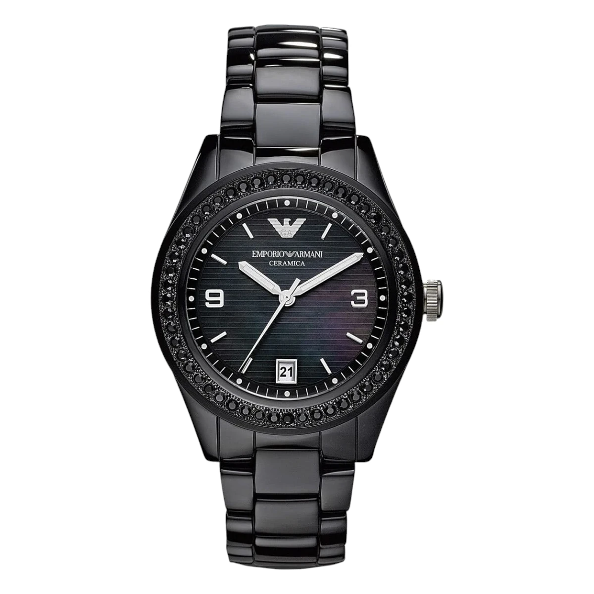 AR1423 Armani Damklocka Keramikboett Quartz Svart