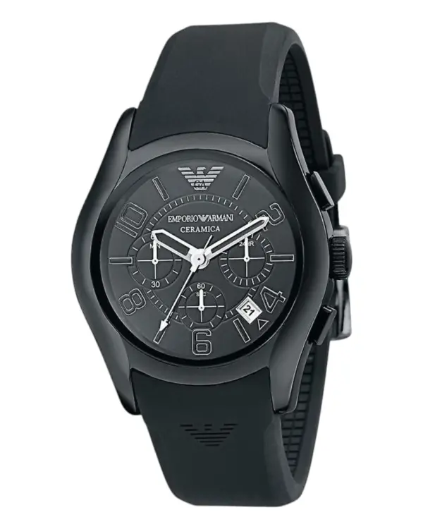 Armani Herrklocka Quartz Keramikboett Svart