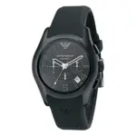 Armani Ceramica Quartz Kronograf Gummiarmband Svart