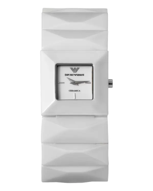 Armani Damklocka Quartz Keramikarmband Vit