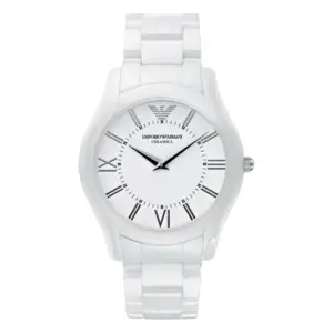 Armani Herrklocka Quartz Keramikarmband Vit