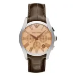 Armani Classic Quartz Kronograf Läderarmband Brun
