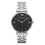 Armani Classic Quartz Liten Sekundvisare Stållänk Svart
