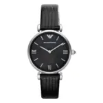 Armani Classic 32 mm Quartz Läderarmband Svart Pärlemor