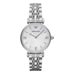 Armani Quartz Stållänk Vit Pärlemor