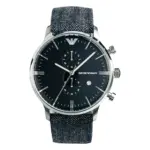 Armani Herrklocka Quartz Blått textilarmband Svart