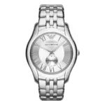Armani Classic 43 mm Quartz Liten Sekundvisare Stållänk Silver