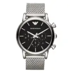 Armani Luigi Quartz Kronograf Mesharmband Svart