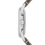 Armani Classic Quartz Kronograf Grått Läderarmband Silver - Bild 3