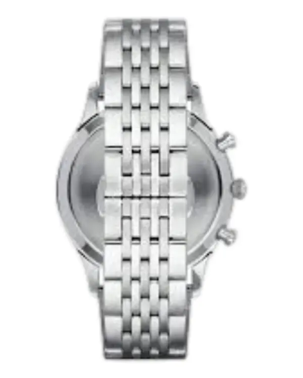 Armani Herrklocka Quartz Silverfärgad Stållänk Svart