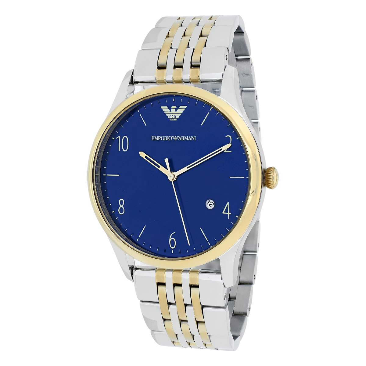 AR1868 Armani Herrklocka Quartz Silverfärgad Stållänk Blå