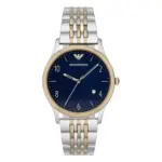 Armani Beta Quartz Tvåfärgad Stållänk Blå