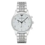 Armani Herrklocka Quartz Grå Stålboett Vit