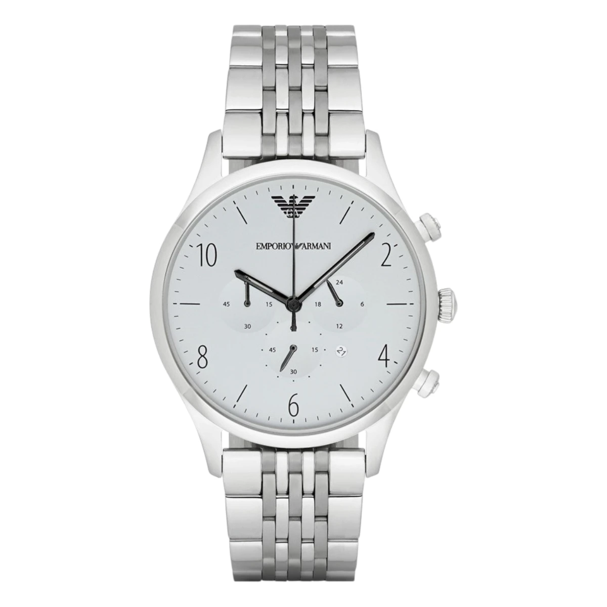 AR1879 Armani Herrklocka Quartz Grå Stålboett Vit