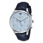 Armani Herrklocka Quartz Blått Läderarmband Blå