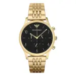 Armani Beta Quartz Kronograf Guldfärgad Stållänk Svart