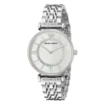 Armani Gianni T-Bar Quartz Stållänk Vit Pärlemor - Bild 2